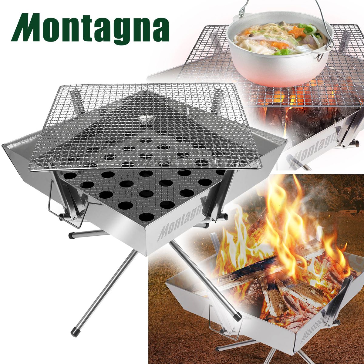 在庫限り】バーベキューグリル 焚き火 BBQグリル アウトドアコンロ