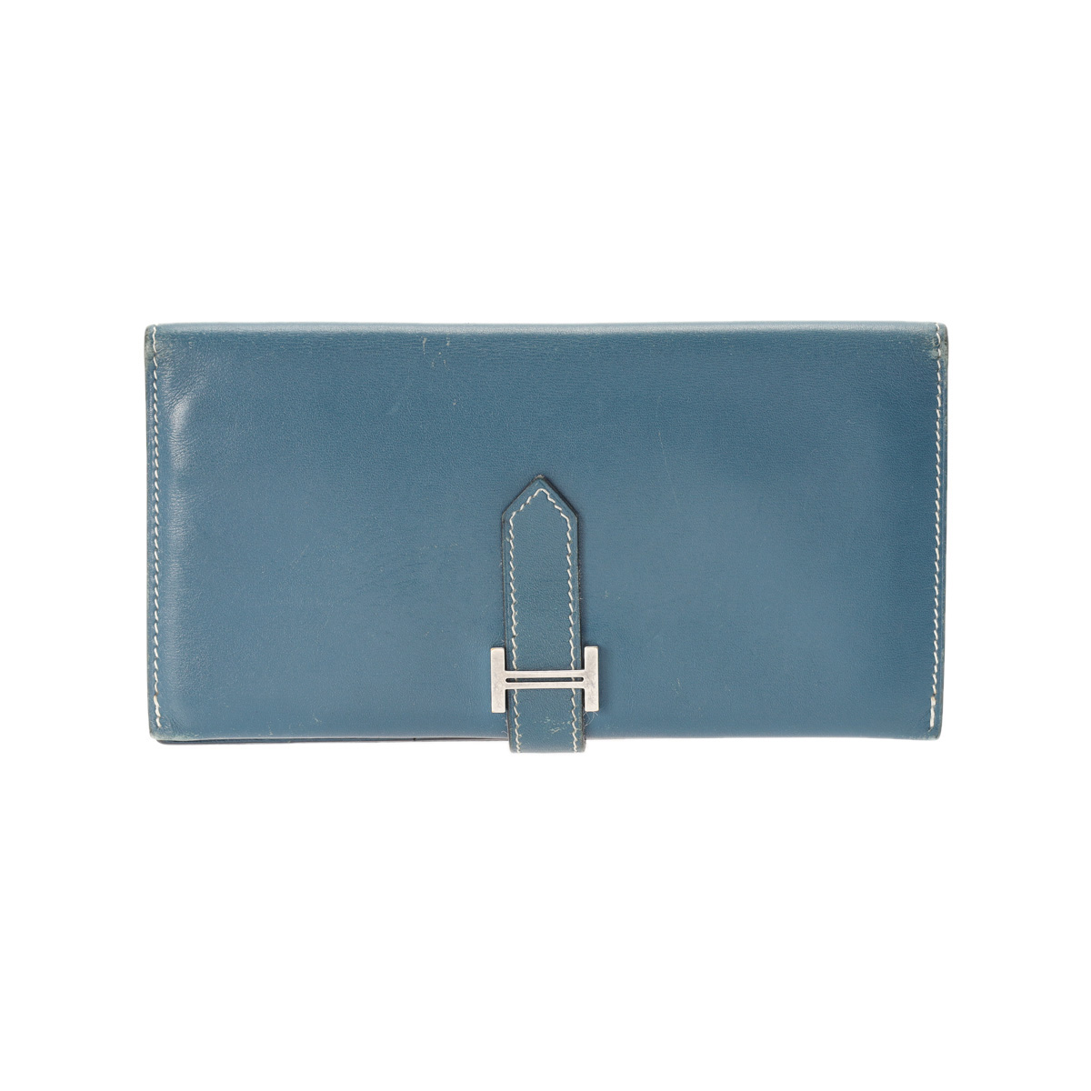 エルメス ベアン ネイビー カーフ ユニセックス 財布 【purse