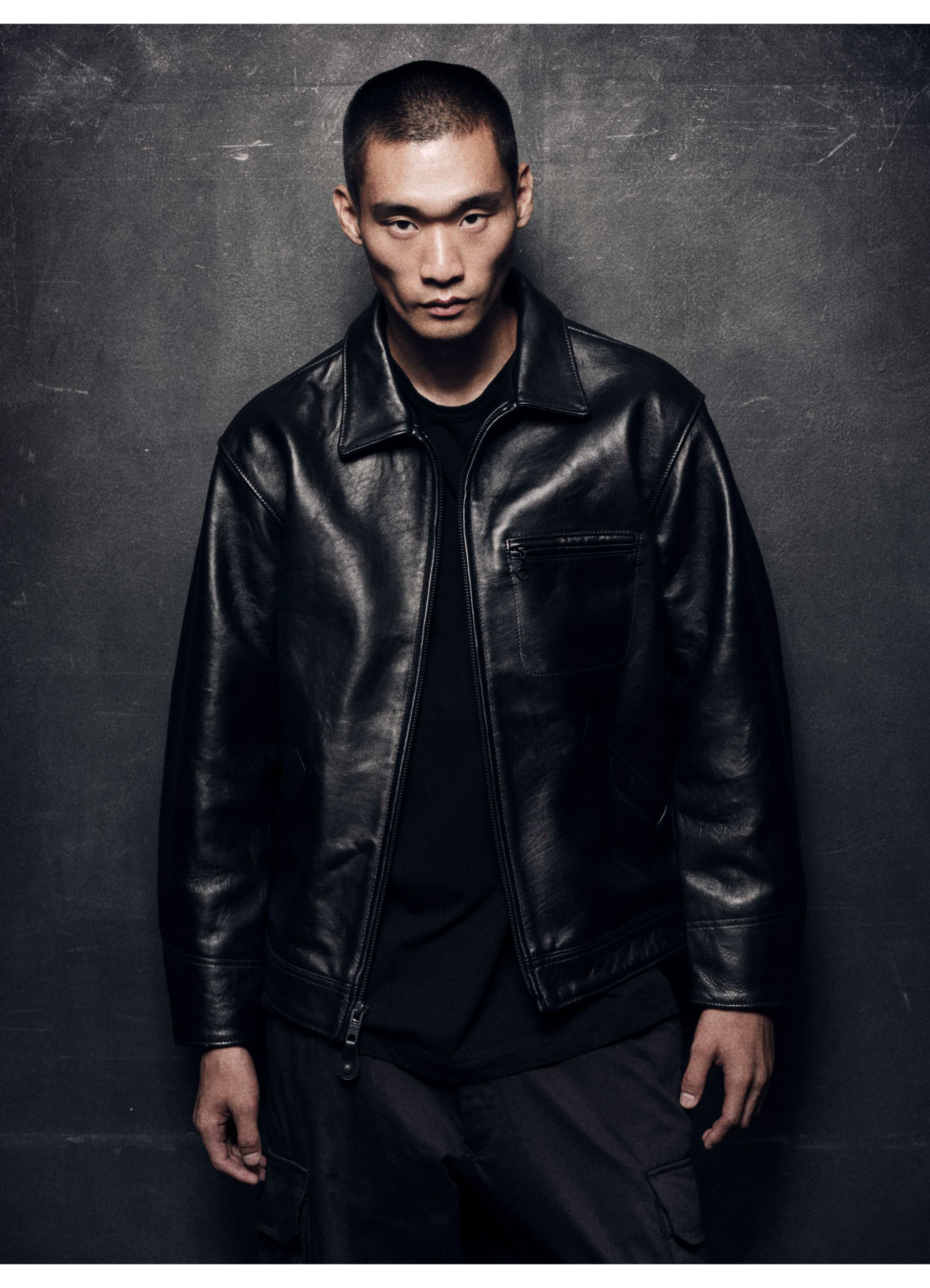 WILDSIDE × Schott LEATHER TRACKER JACKET(36 / S Black): Schott