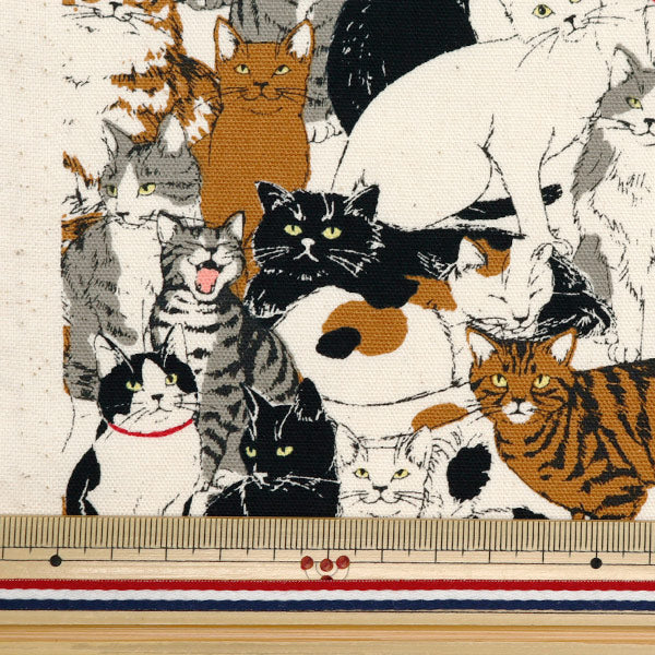 数量5から】 生地 『オックス 動物 ねこ柄 1A番色 OX41401-1A』 – Yuzawaya