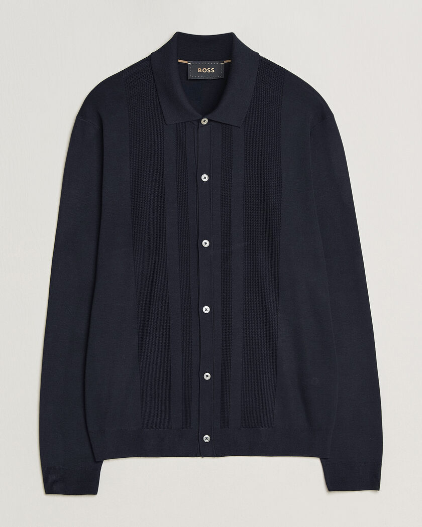 Zanone Virgin Merino Wool Chioto Cardigan Navy at CareOfCarl.com