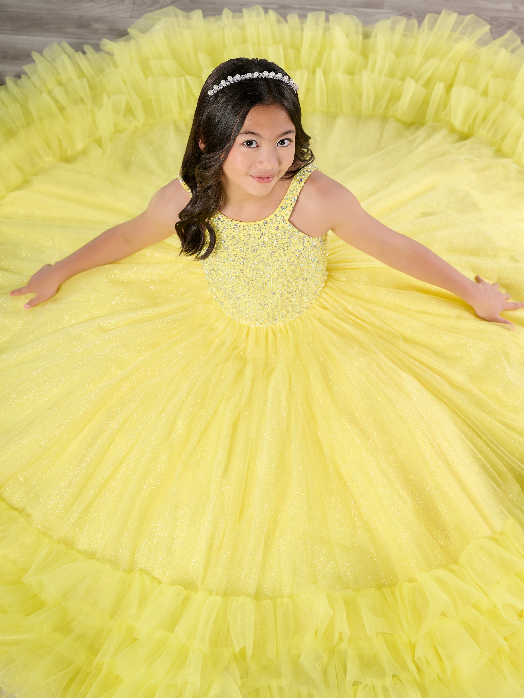 Girls Ruffled Halter Gown by Tiffany Princess 13795 – ABC Fashion