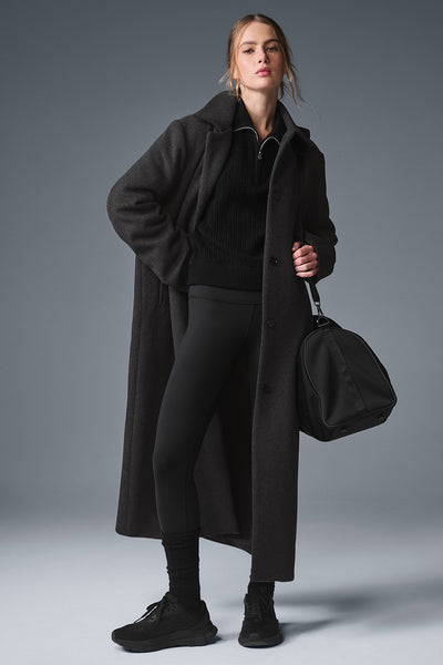 Wool Metro Long Coat - Dark Heather Grey | ALO
