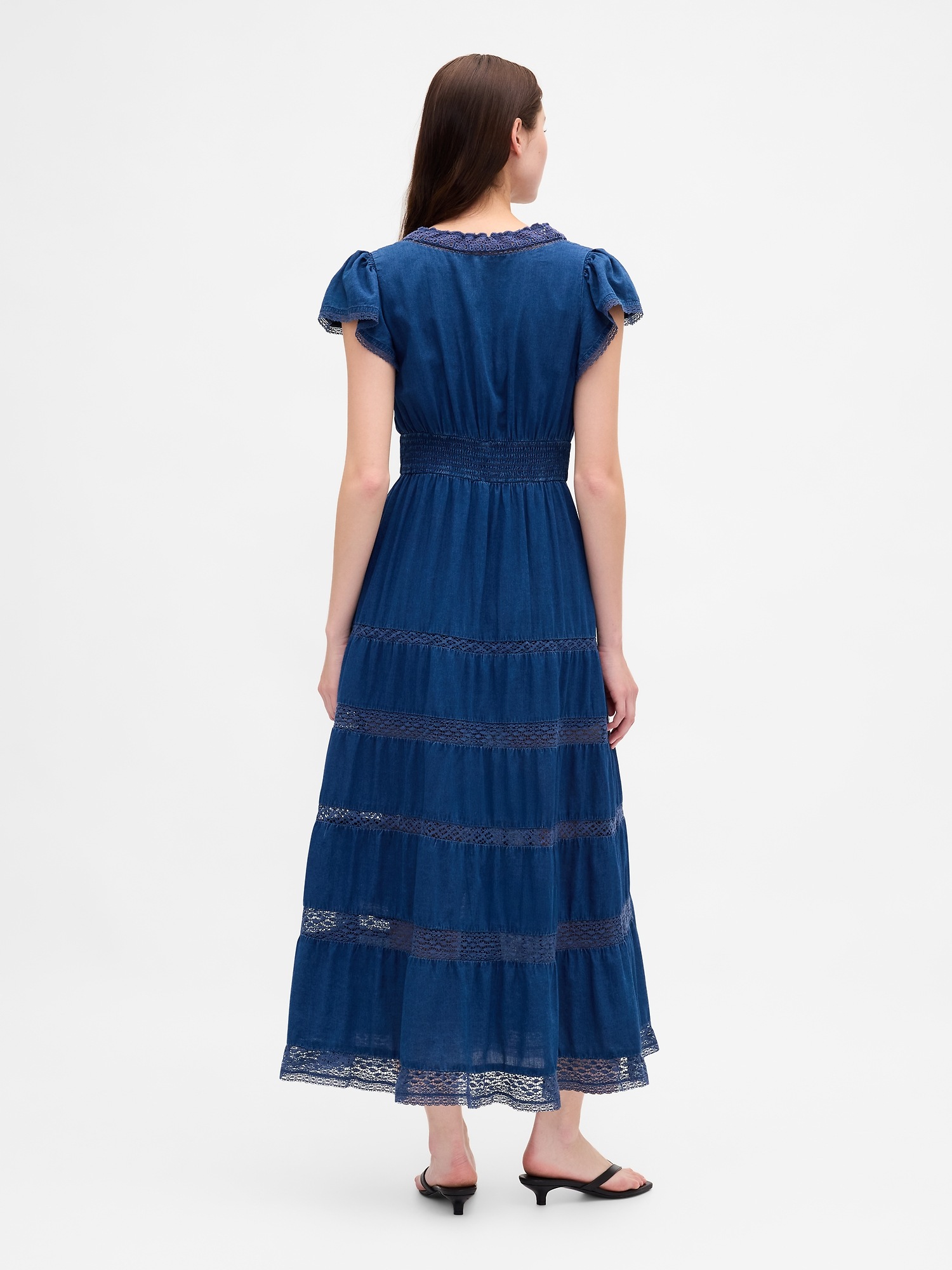 Lace-Trim Midi Dress | Gap