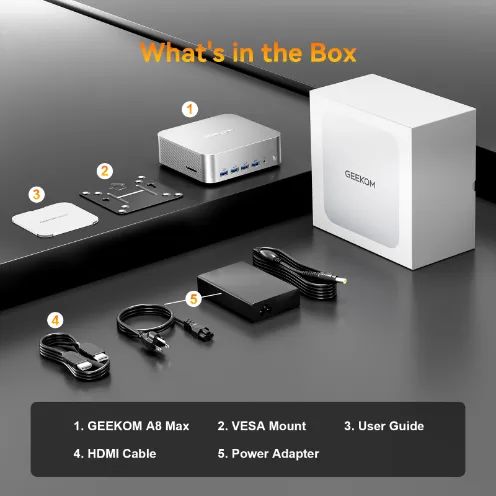 GEEKOM A8 Max Mini PC with AMD Ryzen 9 8945HS & Ryzen 7 8845HS