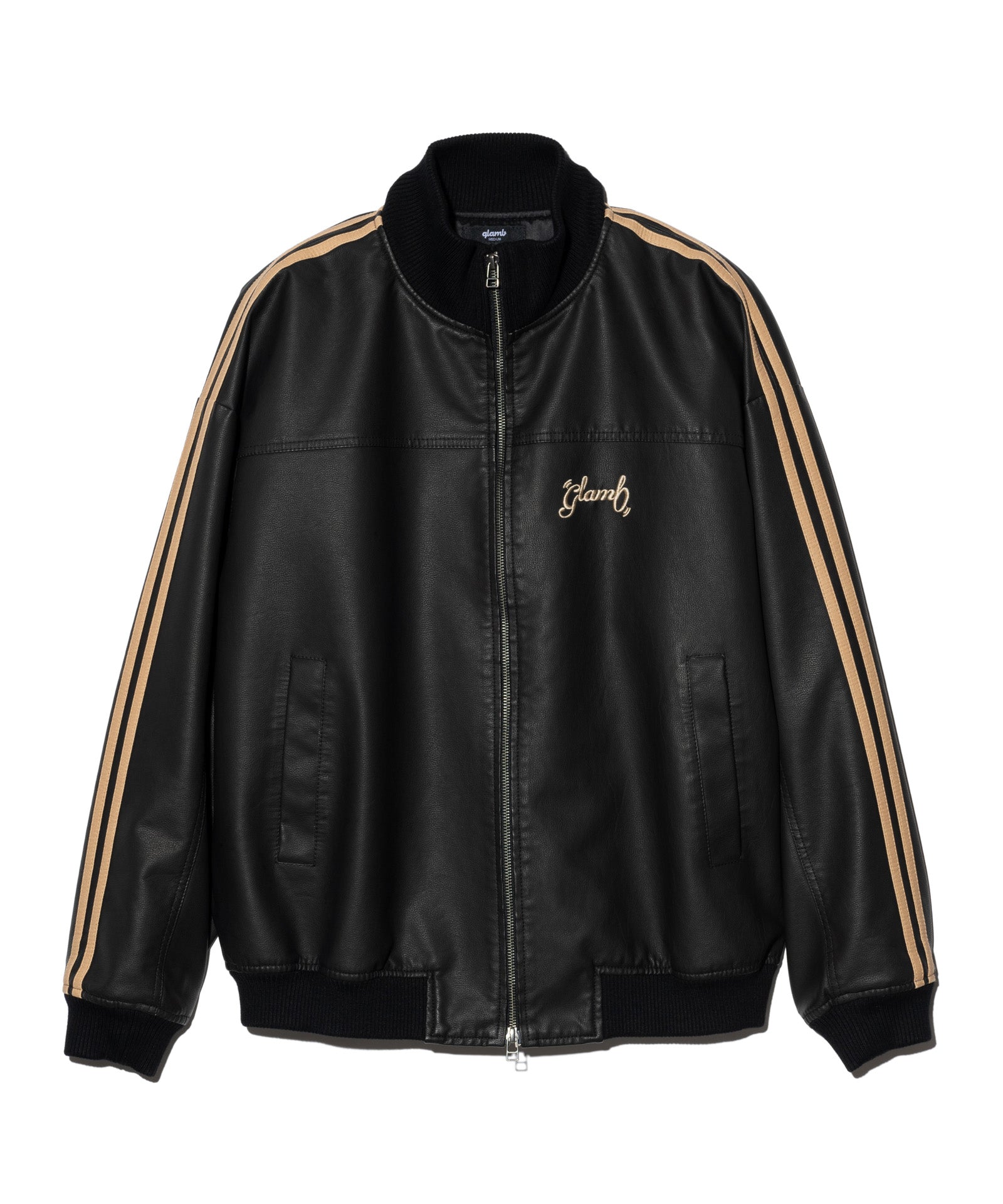 GB0325/JKT10 : Synth Leather Track Jacket / シンセレザートラック