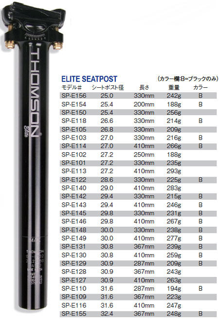 ELITE SEATPOST（ブラック） | e-cycle homepage