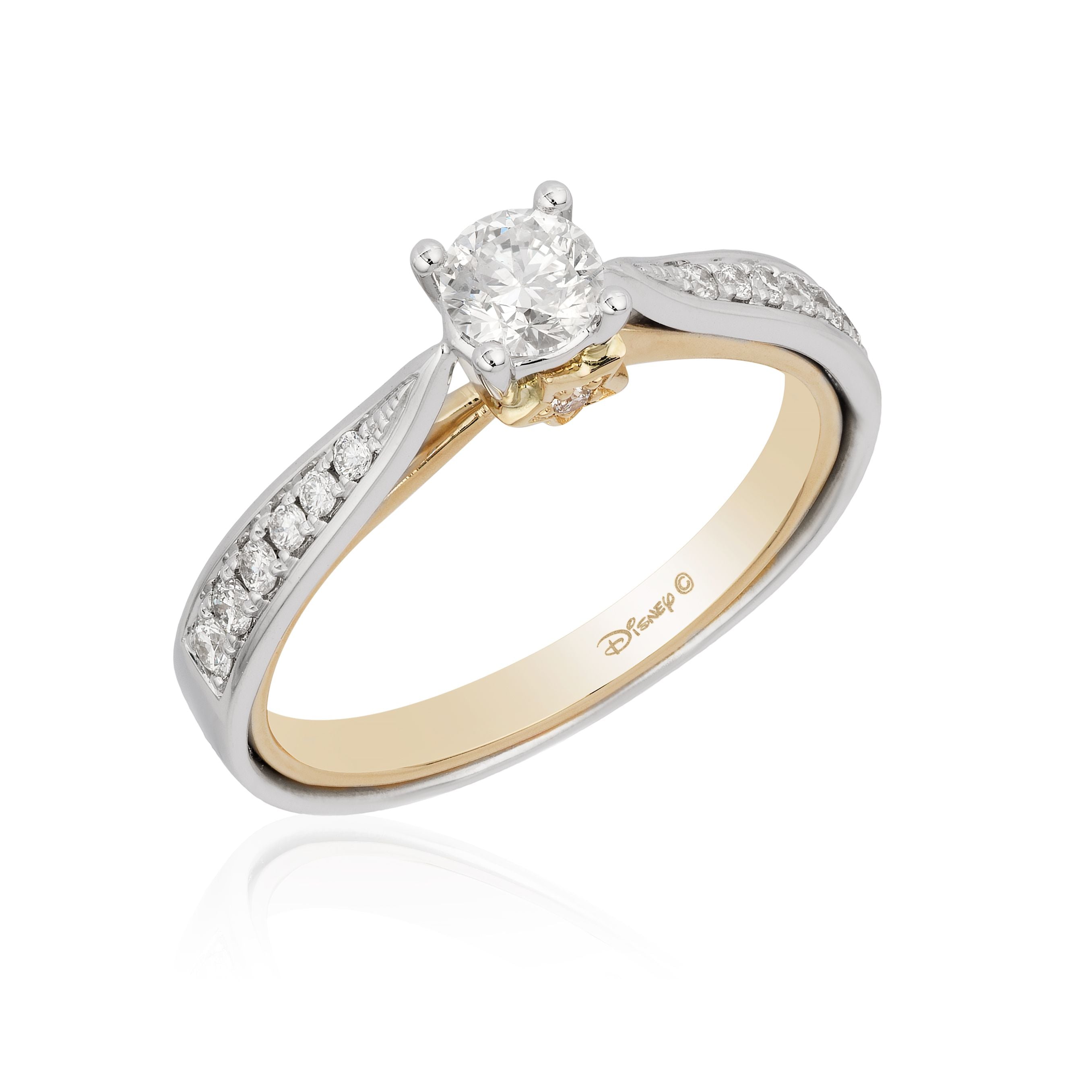 Disney Tinker Bell Inspired Engagement Ring in 14K White Gold