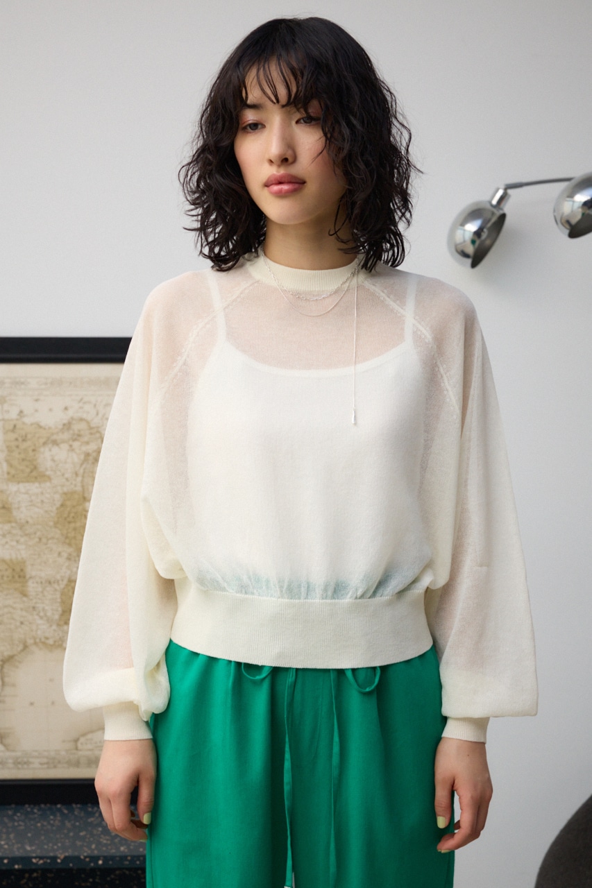 AZUL BY MOUSSY | ボリュームスリーブシアーニット (ニット ) |SHEL