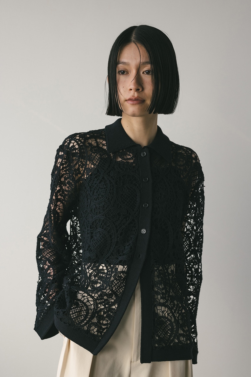 STYLEMIXER | クロシェレースニットシャツ (ニット ) |SHEL'TTER WEBSTORE