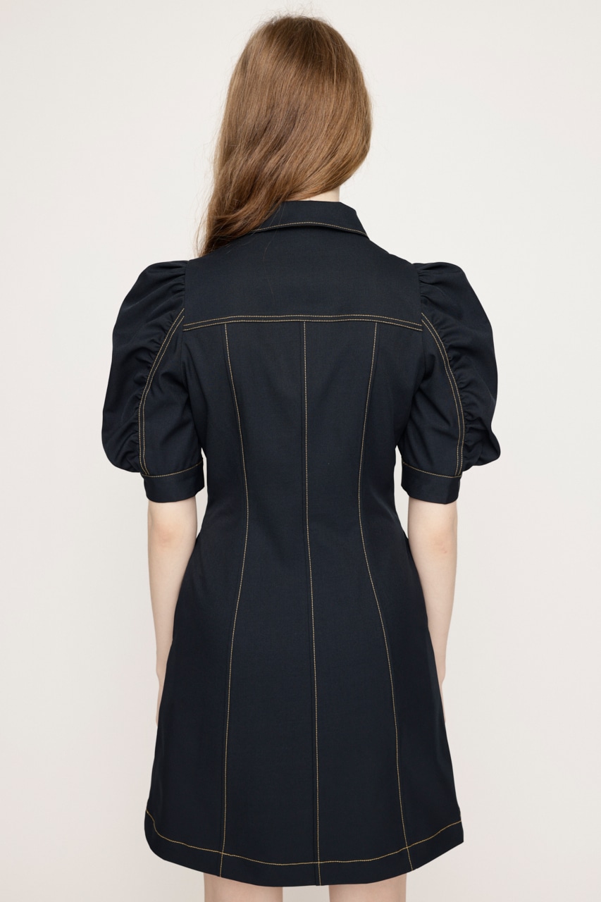 SLY | FRONT ZIP GATHER ショートワンピース (ワンピース(ミニ
