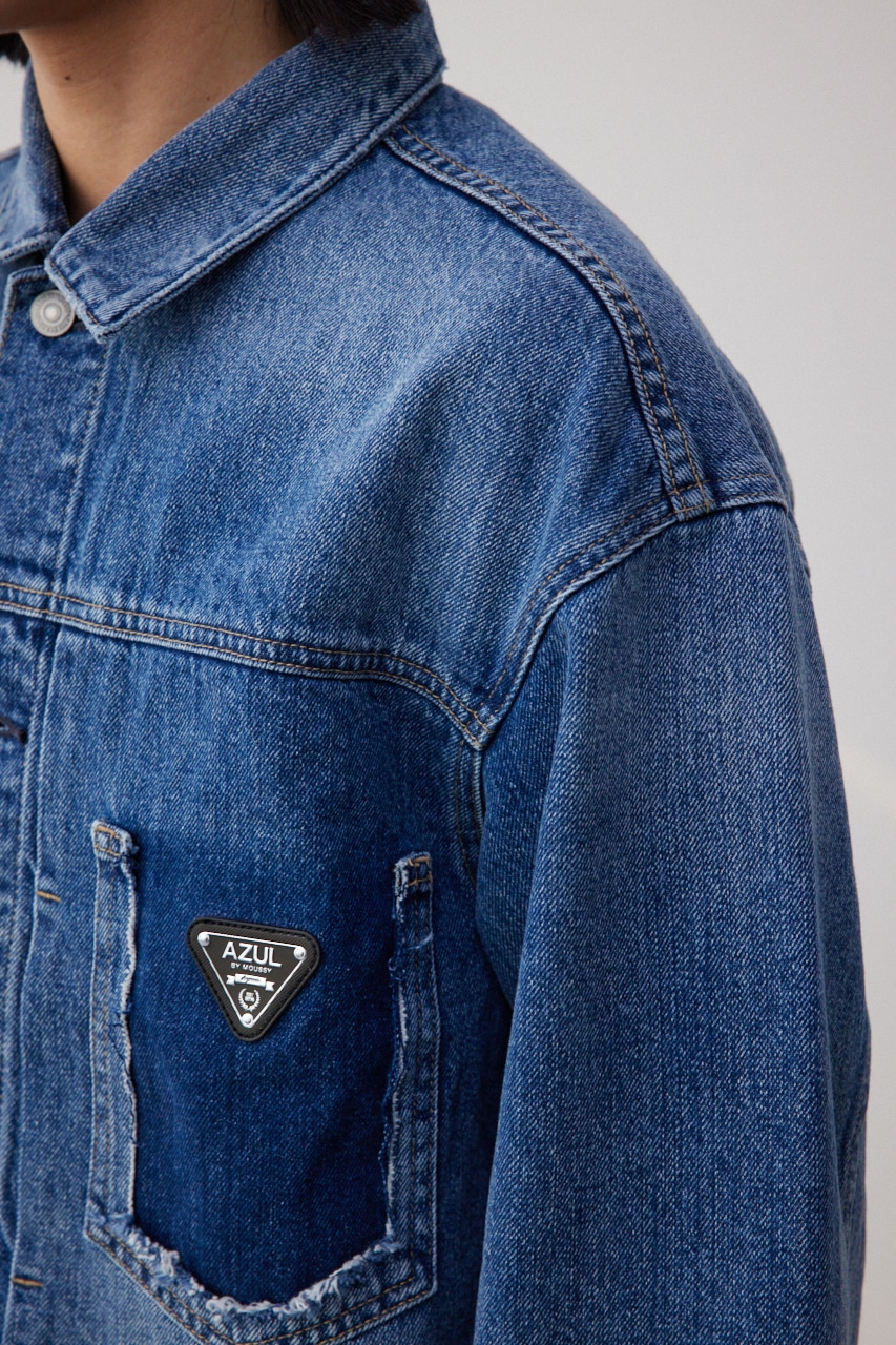AZUL BY MOUSSY | AZUL DENIMロゴプレートジャケット (デニム