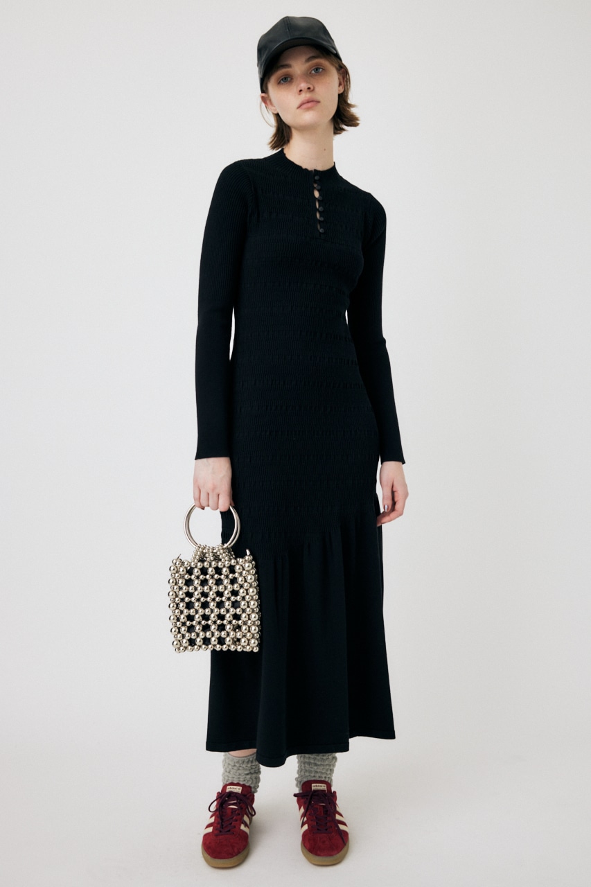 MOUSSY | FLARE HEM KNIT ドレス (ワンピース(ミニ・ミディアム