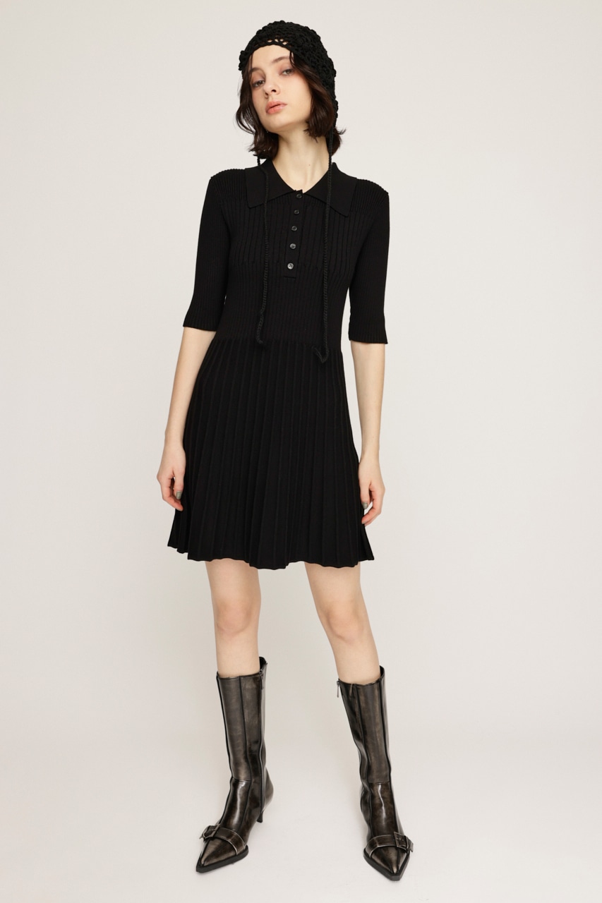 SLY | COLLARED PLEATS HG ショートワンピース (ワンピース(ミニ