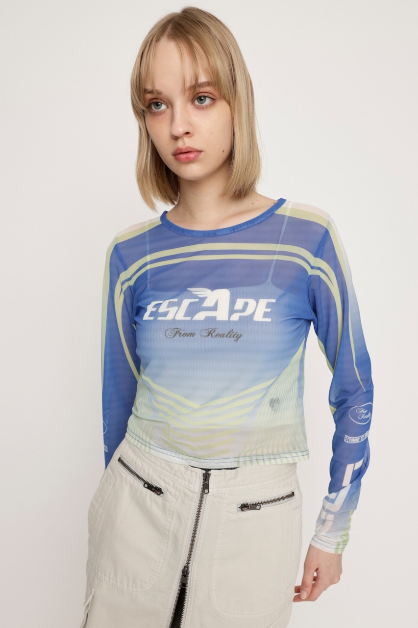 SLY | GRAPHICAL SHEER トップス (Tシャツ・カットソー(長袖) ) |SHEL