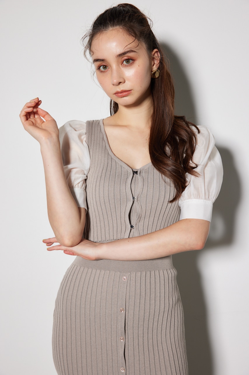 rienda | シアースリーヴコンビカーデセットワンピース (ワンピース