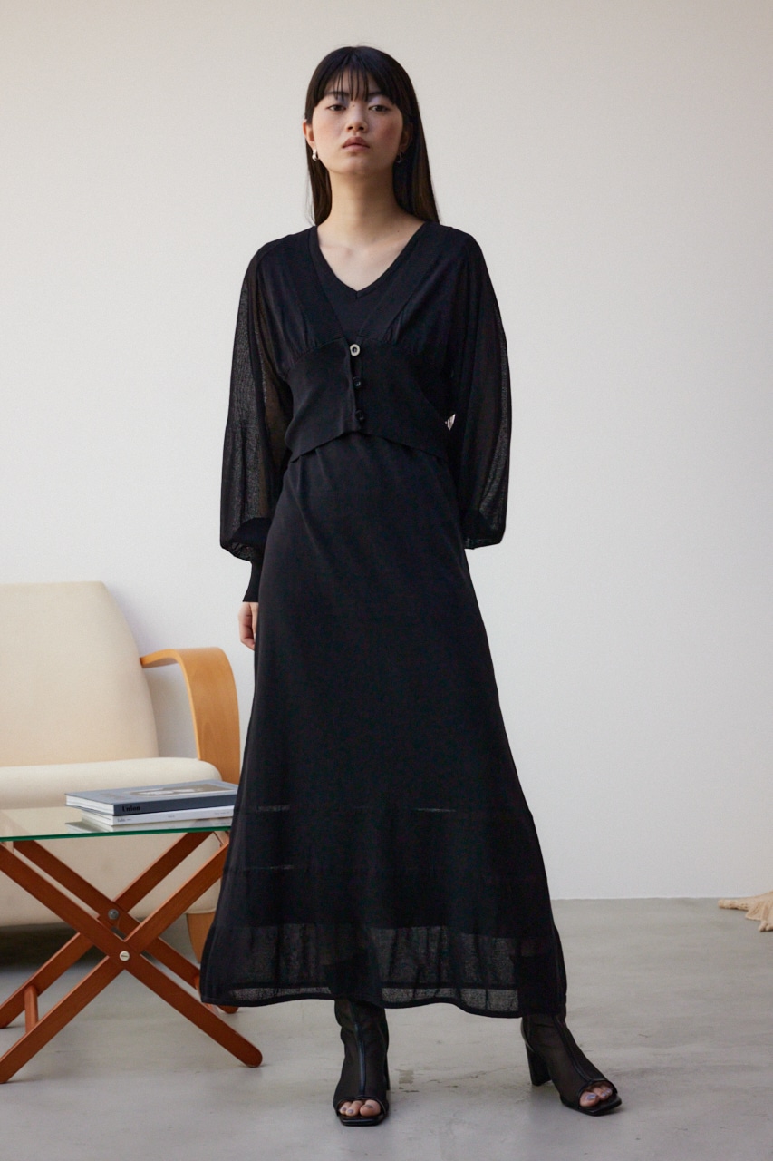 AZUL BY MOUSSY | カーデセットニットワンピース (ワンピース(ロング