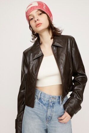 SLY | CROP F／LEATHER ZIP ジャケット (ジャケット ) |SHEL'TTER WEBSTORE