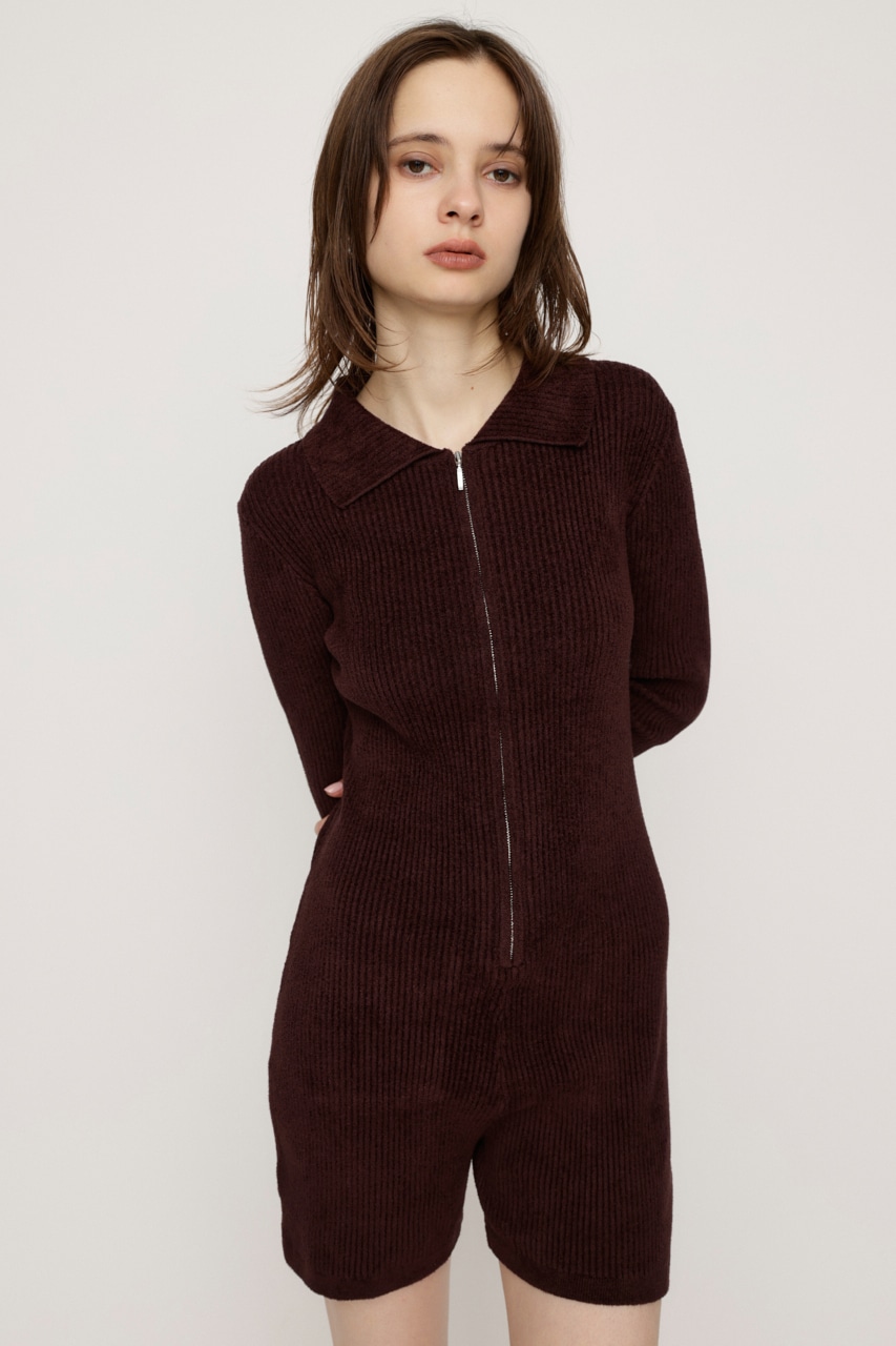SLY | FRONT ZIP MOLE YARN ロンパース (オールインワン ) |SHEL'TTER