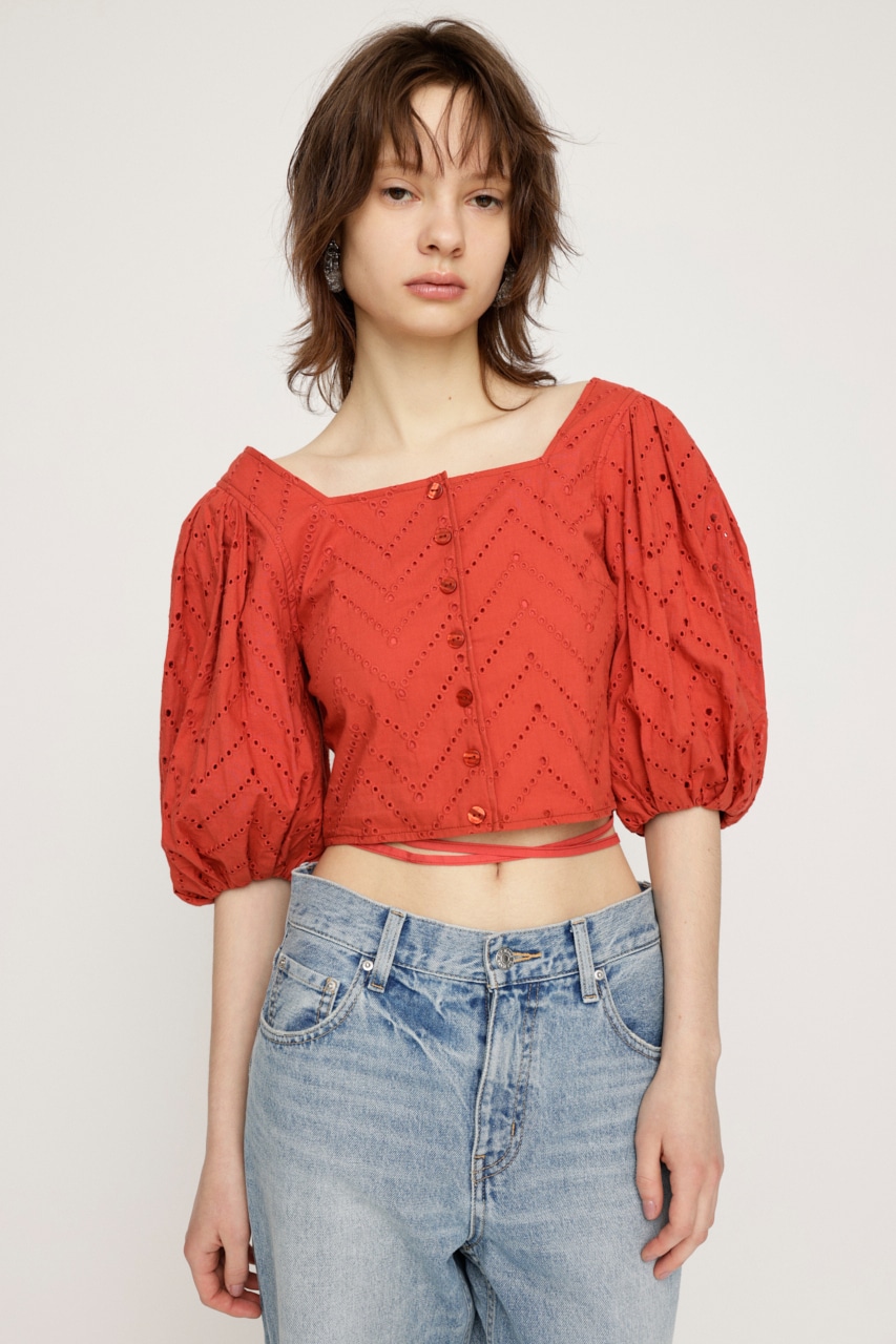 SLY | FRONT BUTTON LACE PUFF トップス (シャツ・ブラウス ) |SHEL
