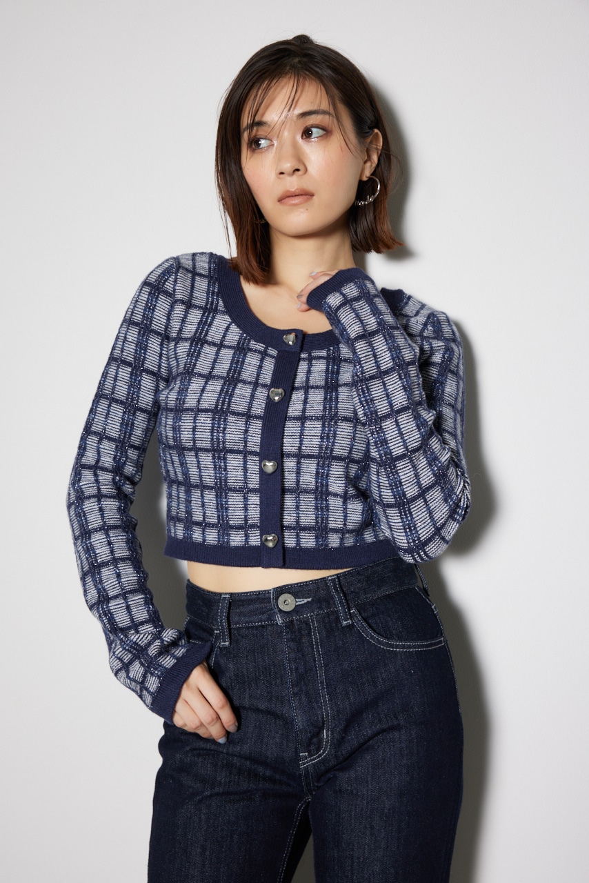 rienda | 2WAYチェックニットカーディガン (ニット ) |SHEL'TTER WEBSTORE