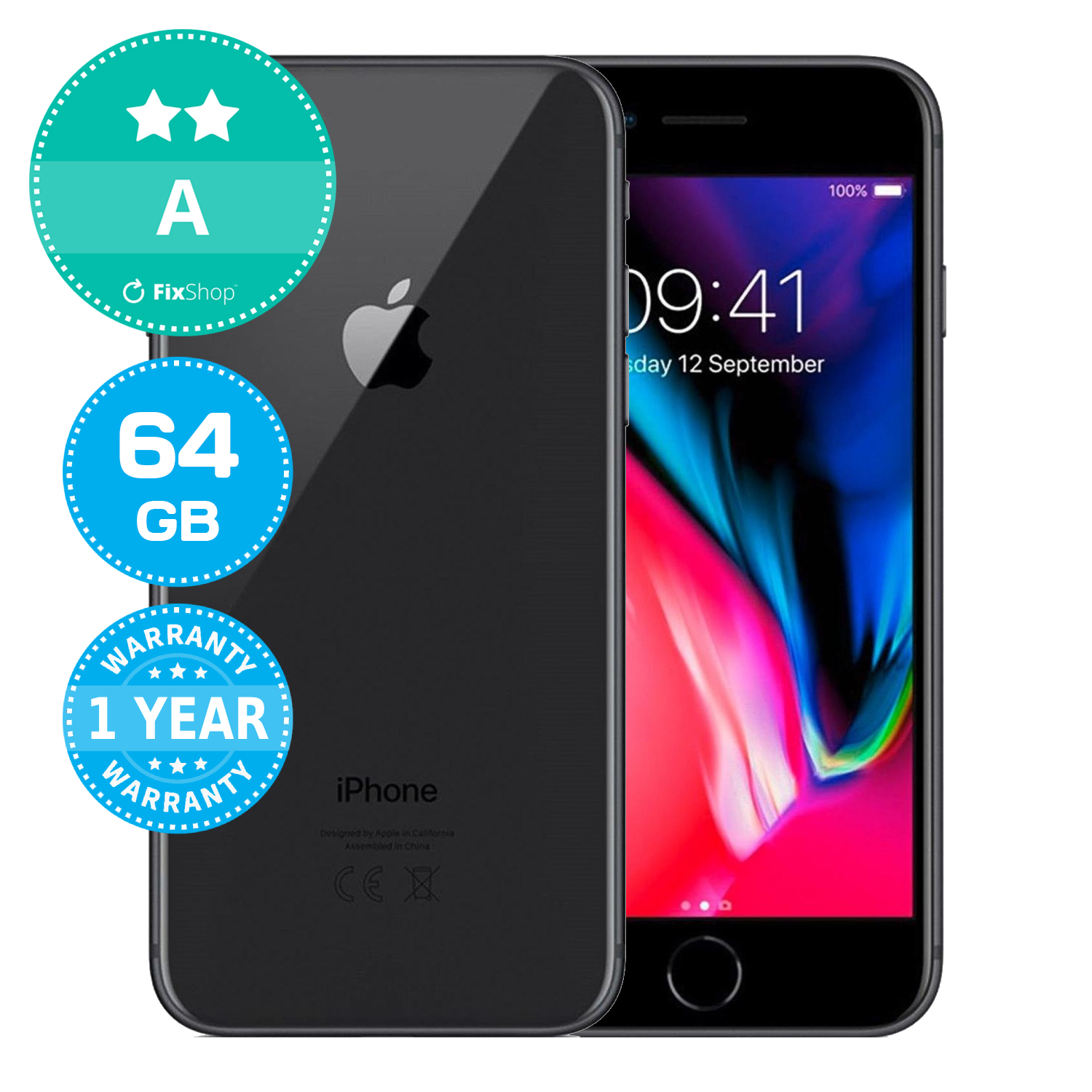 597-1234 Apple iPhone8 スペースグレイ MQ782J⁄A 64GB au 利用制限