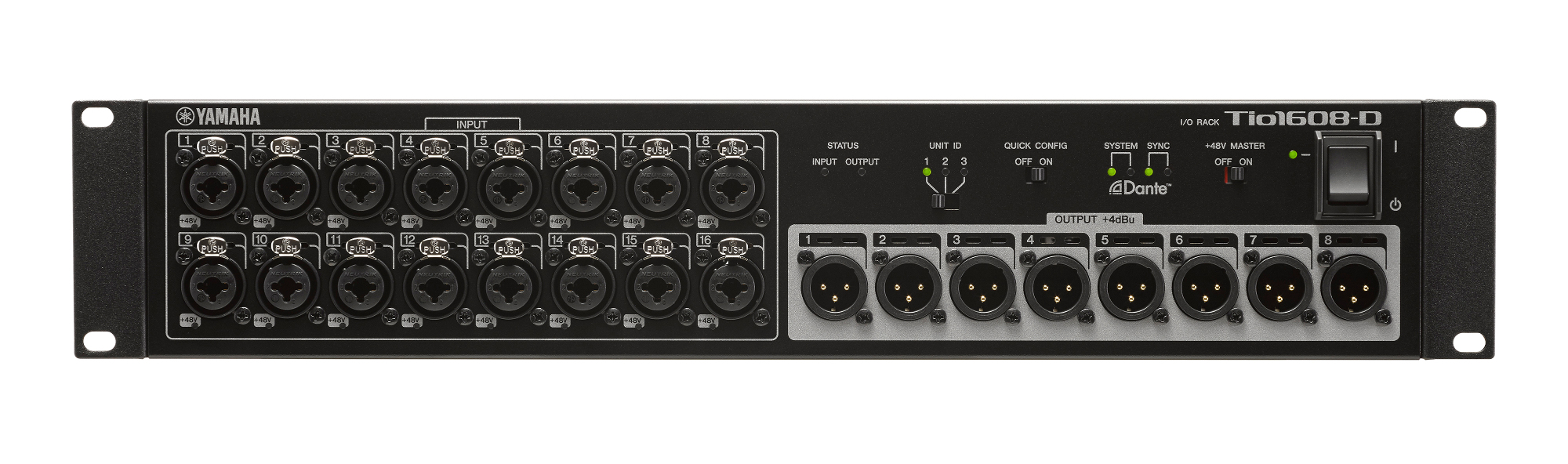 Yamaha Tio1608-D 16-Input/8-Output Dante Stagebox for TF Series