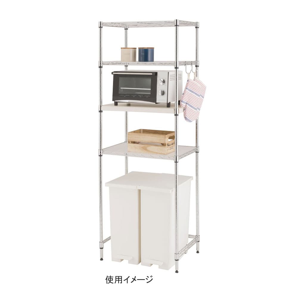 ドウシシャ ゴミ箱上ラック4段55W PPシート付 EP5515－4