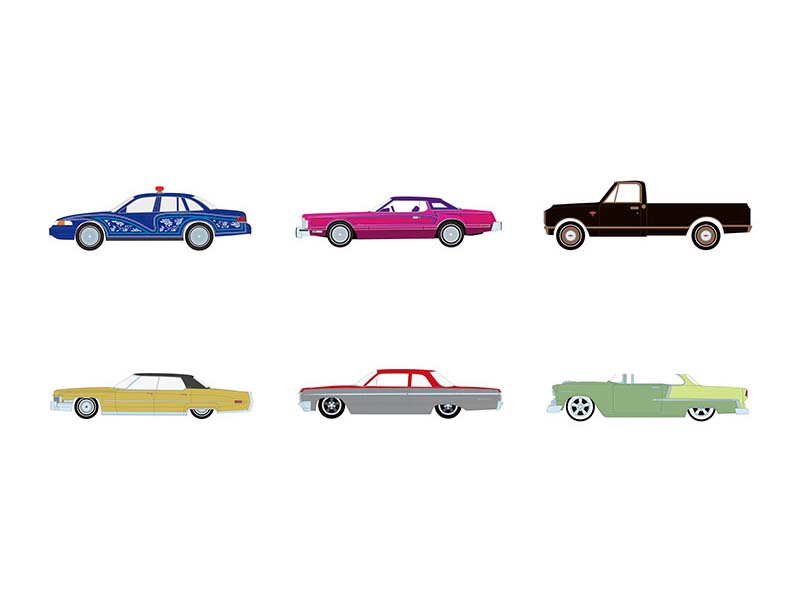 PRE-ORDER (California Lowriders Series 7) SET OF 6 Diecast 1:64