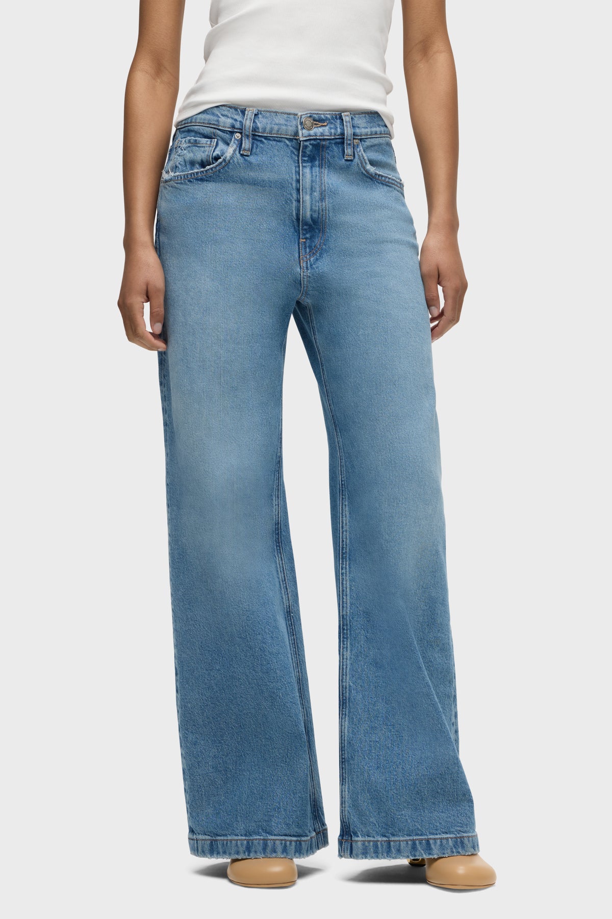 Jodie Loose Fit Wide Leg Jean | Premium Italian Fabric