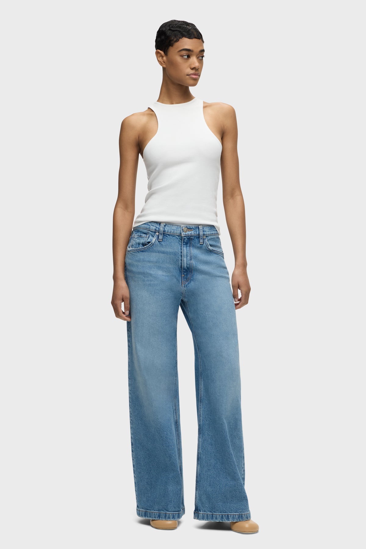 Jodie Loose Fit Wide Leg Jean | Premium Italian Fabric
