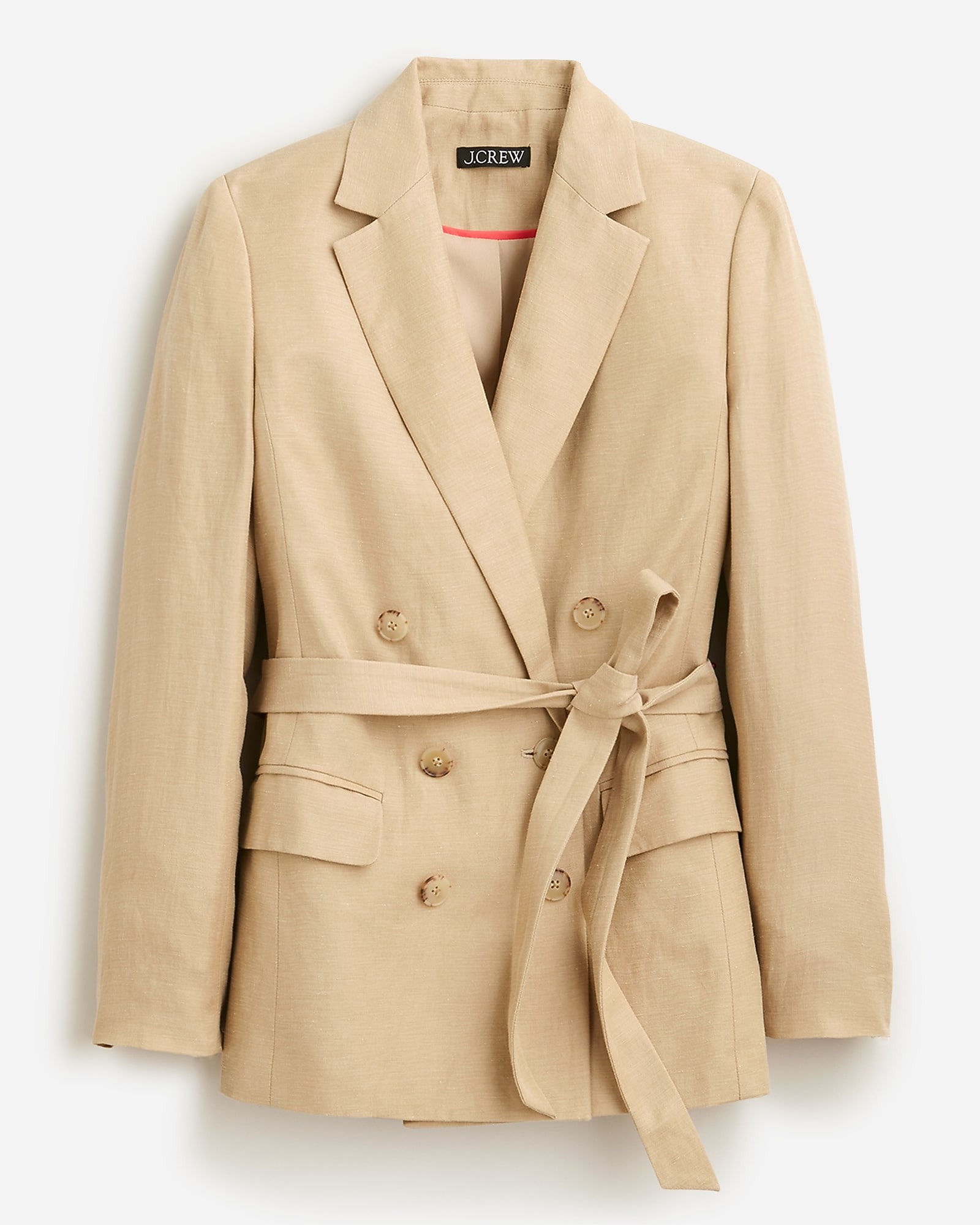 Double-breasted Blazer-jacket In Chelsea Linen-cupro Blend For