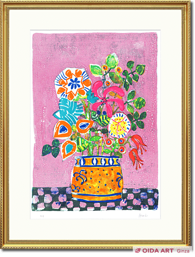 アイズピリ ピンクの背景の花束 | 絵画など美術品の販売と買取 | 東京