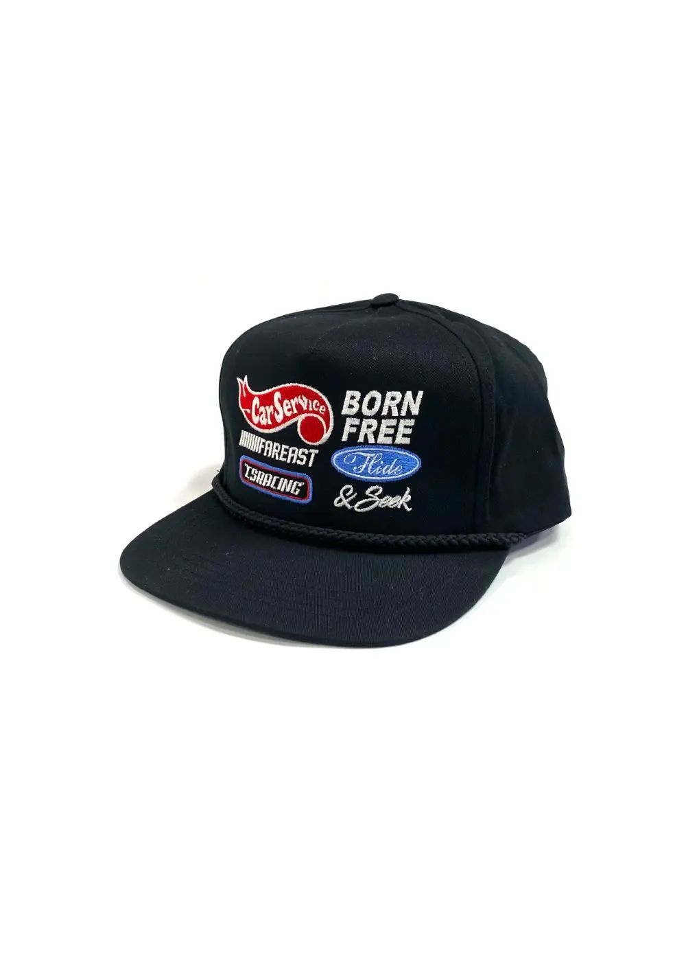 HIDE AND SEEK - ×CARSERVICE WORK CAP (BLACK) / カーサービス コラボ