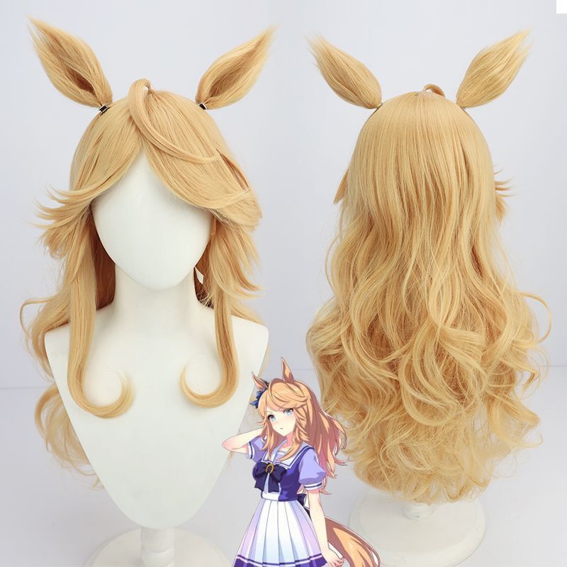 ウマ娘 プリティーダービー ゴールドシチー コスプレウィッグ 耳付き