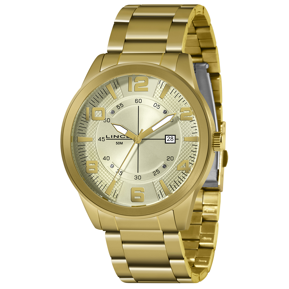 RELOGIO MASCULINO MASCULINO ANALOGICO MRG4695L DOURADO - LINCE