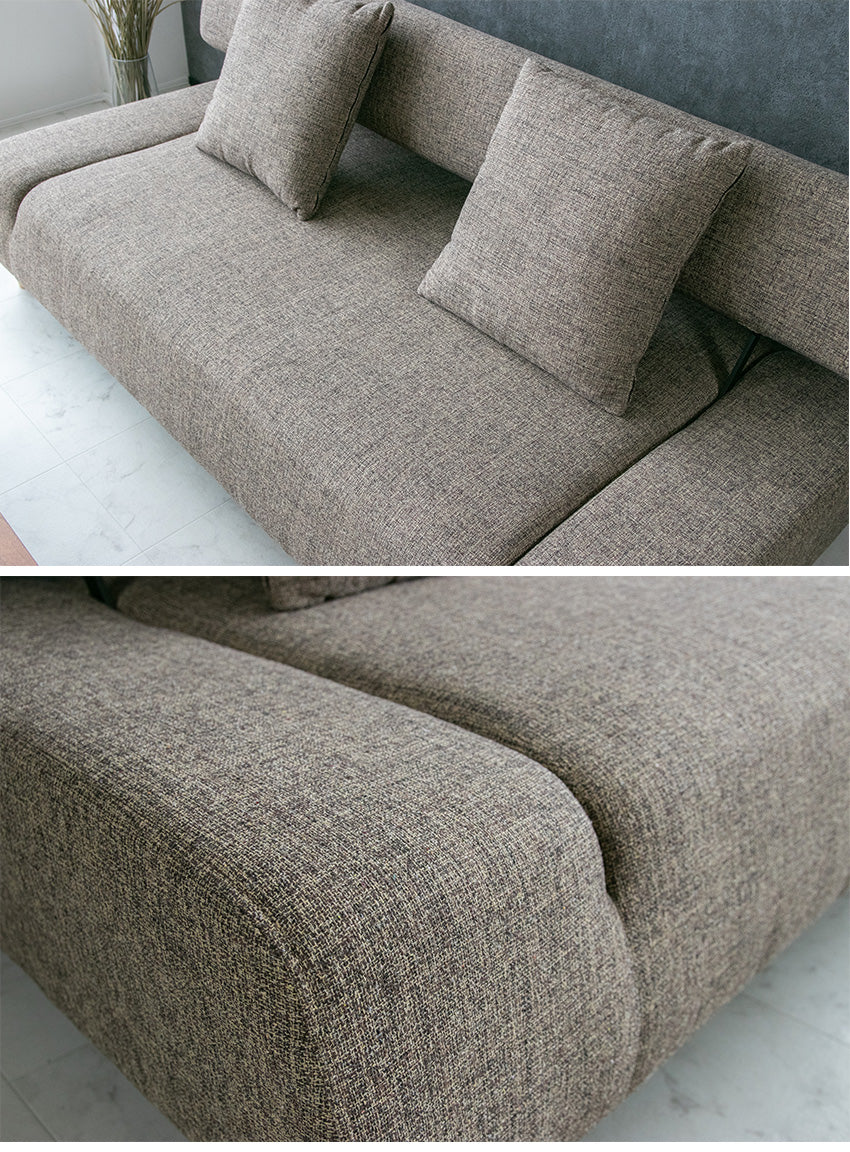 lushroom ソファベッド 3人掛け ファブリック グレー ブラウン