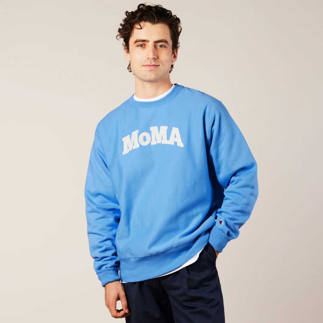 Champion クルーネックスウェットシャツ MoMA Edition ライトブルー M