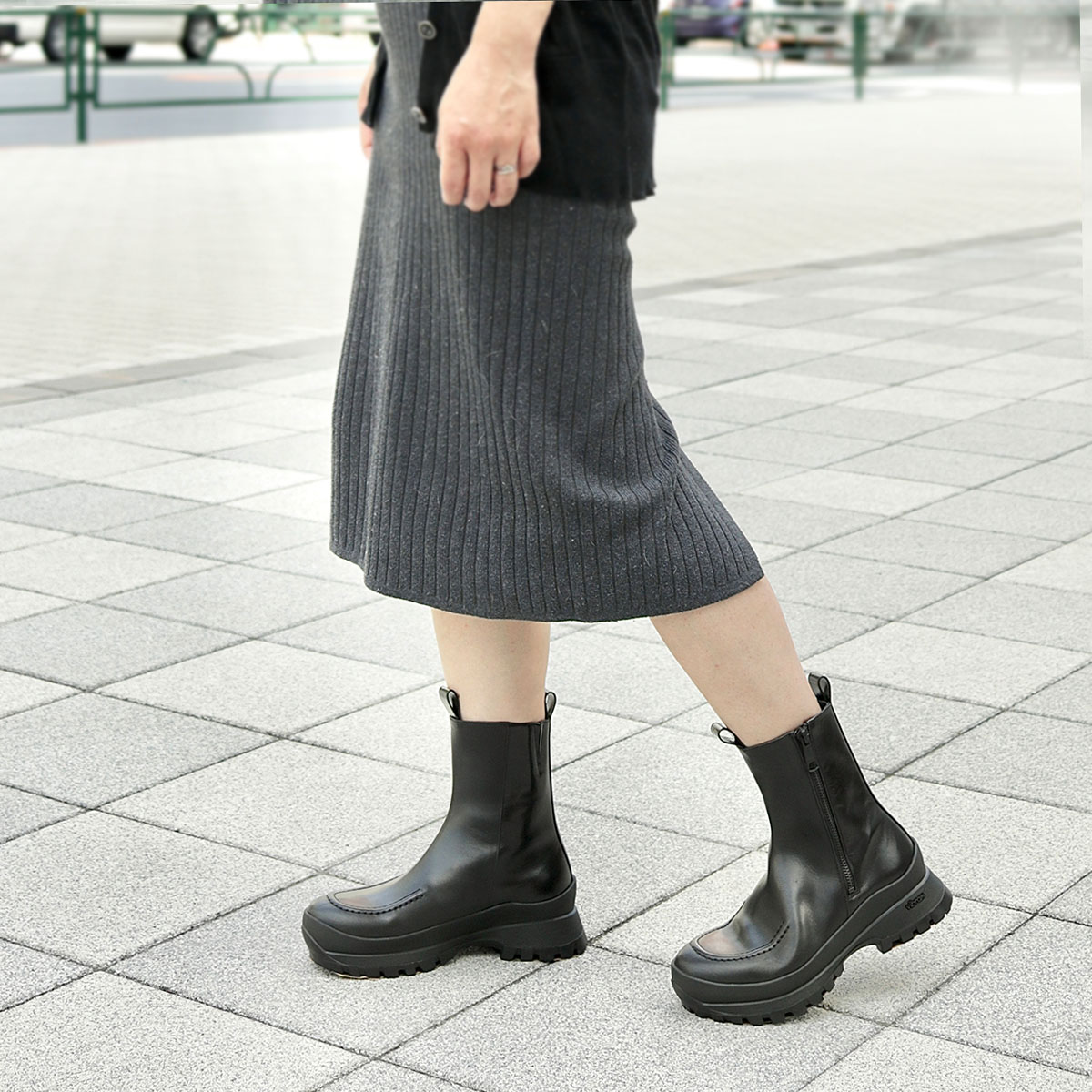 マドラス東京ファクトリー製 Vibramソール 厚底ショートブーツ MAL0038