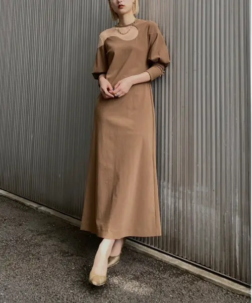 Sサイズ】LAKE CURVE TRICOT RIB DRESS Ameri VINTAGE（アメリ