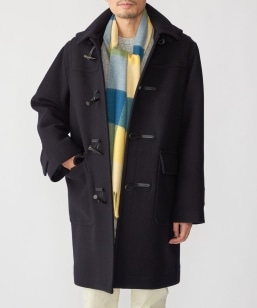 SHIPS別注】INVERTERE: ウールヘリンボーン ロング ダッフルコート