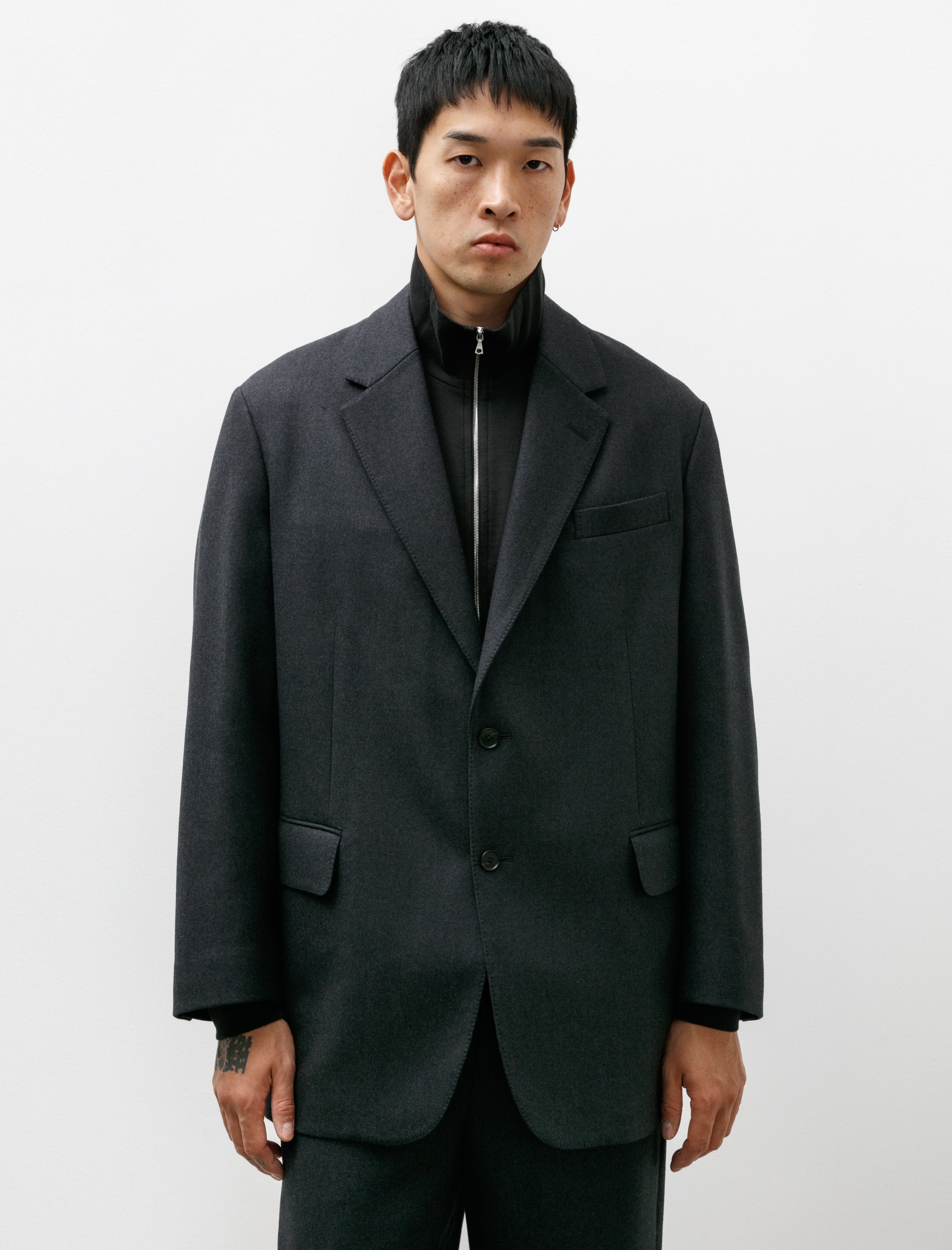 Auralee Light Melton Jacket Top Charcoal – Neighbour