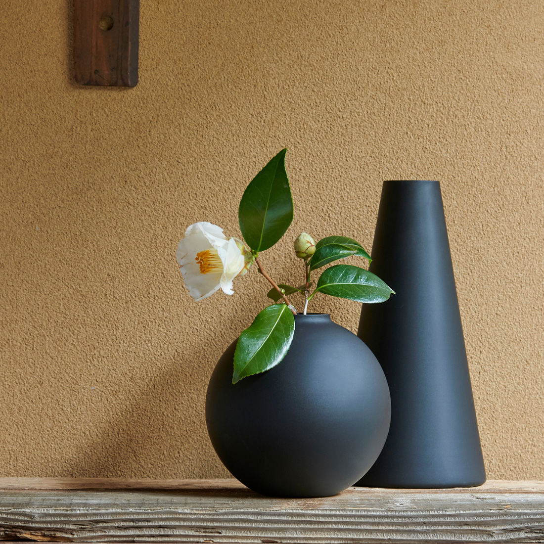 新品未使用 STAND 壁掛けフラワーベース クスノキ 花器 木製 花瓶 楽天