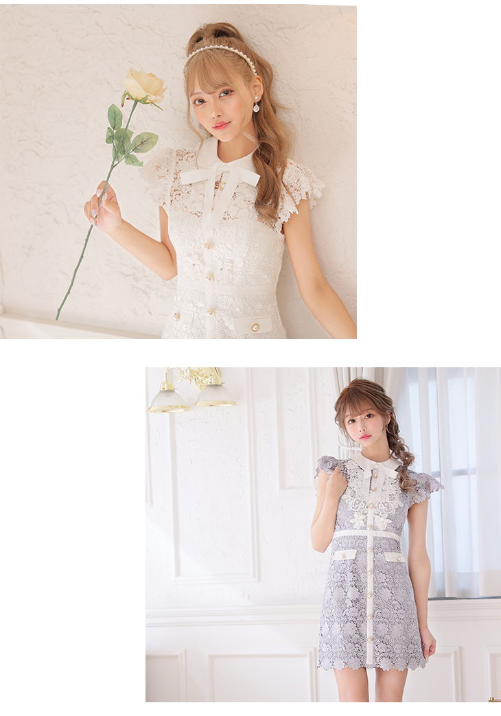 XSサイズあり【ROBE de FLEURS/ローブドフルール】襟付きリボン