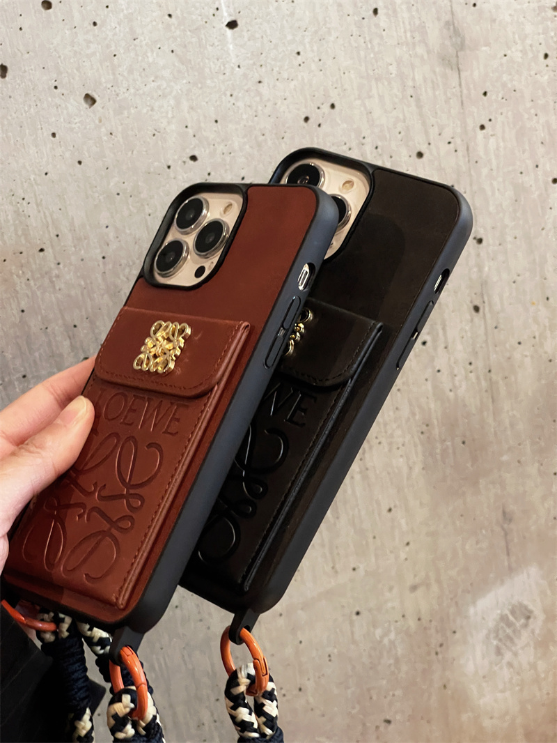 ロエベ iphone16/15pro ケース スマホ ショルダー iphone14/14pro