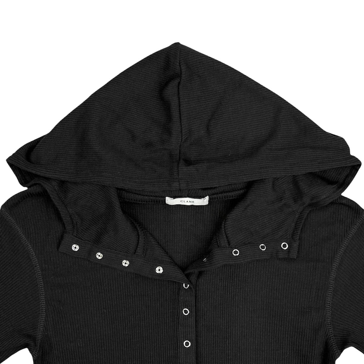 CLANE]WOOL RIB HOODED TIGHT TOPS/BLACK(19105-1152) – R&Co.