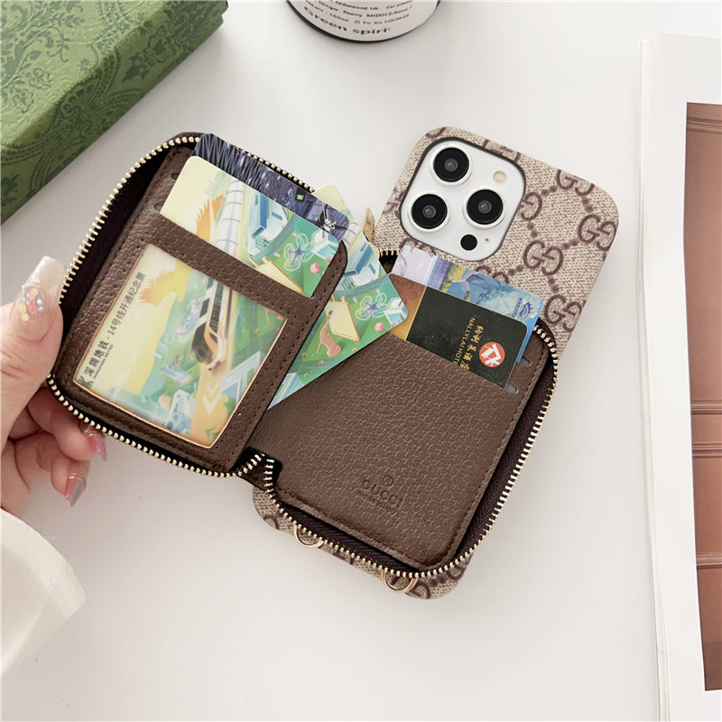 iphoneケース gucci iphone15 ケース ショルダー ブランド 財布一体型
