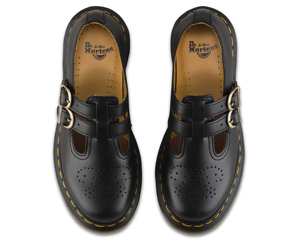 Dr. Martens 8065 Black Smooth Platform Mary Jane – Red Zone