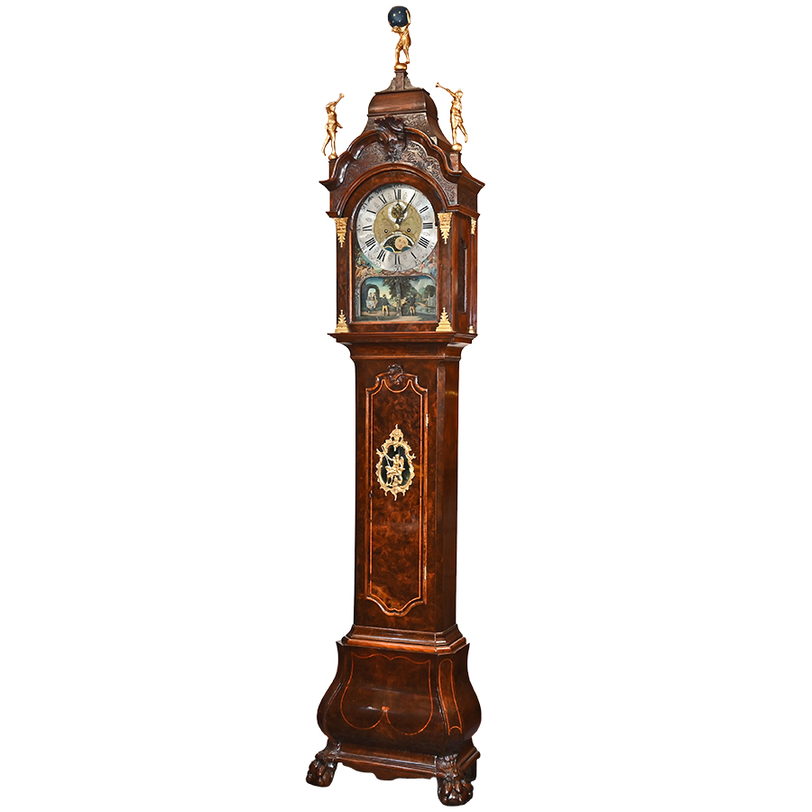 17th Century Dutch Animated Tall Case Clock by Jan Breukelaar