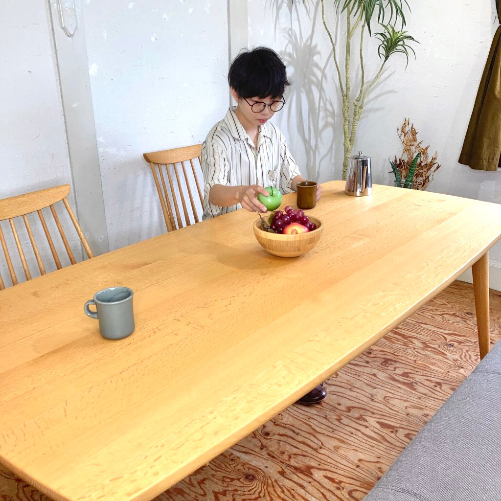 柏木工 ダイニングテーブル 180㎝ オーク無垢 中古 大きい 木 丸い